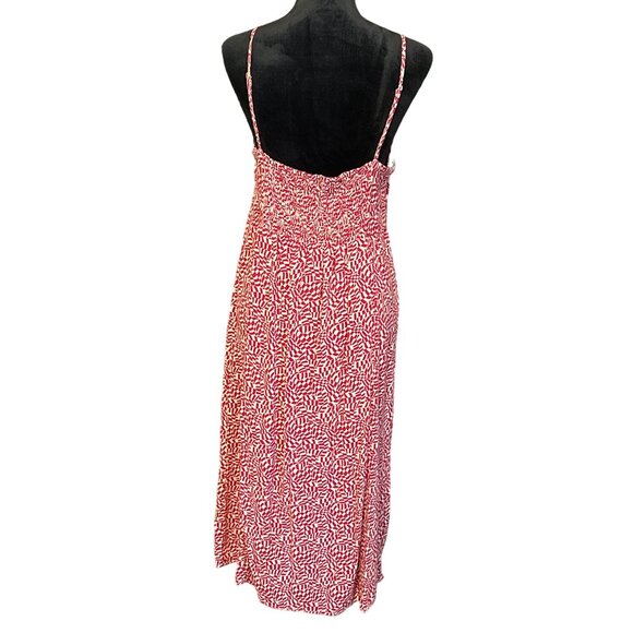 💖Urban Outfitters Red & White Print Maxi Dress With Buttons & Spaghetti Straps - Picture 4 of 7
